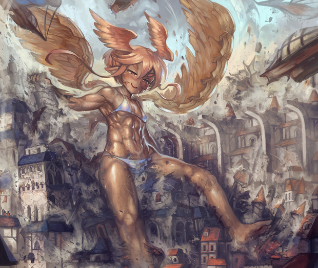 あーっははっ わらわの神翼に立ち向かうかぁ Yilx さんのイラスト ニコニコ静画 イラスト