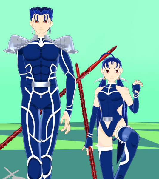 Fate Mmd 鴻翠式ランサーとロリランサー モデル配布ver 2 0 璃鵡 鴻翠 さんのイラスト ニコニコ静画 イラスト