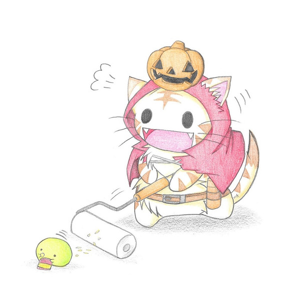 掃除するにゃんこ わにねこwithくまこ さんのイラスト ニコニコ静画 イラスト