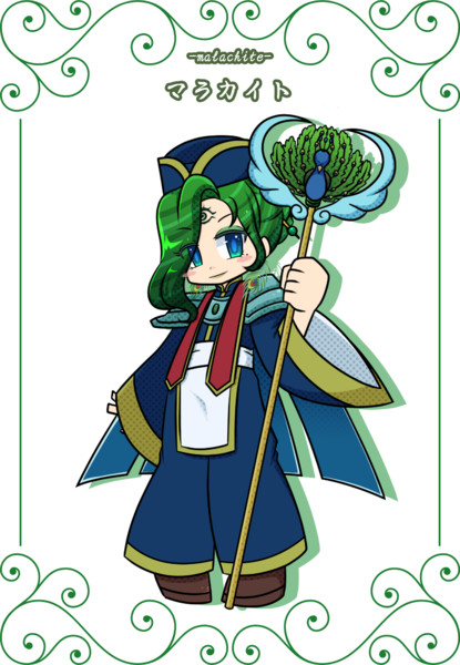 天然石擬人化 マラカイト ねりけしぽんす さんのイラスト ニコニコ静画 イラスト