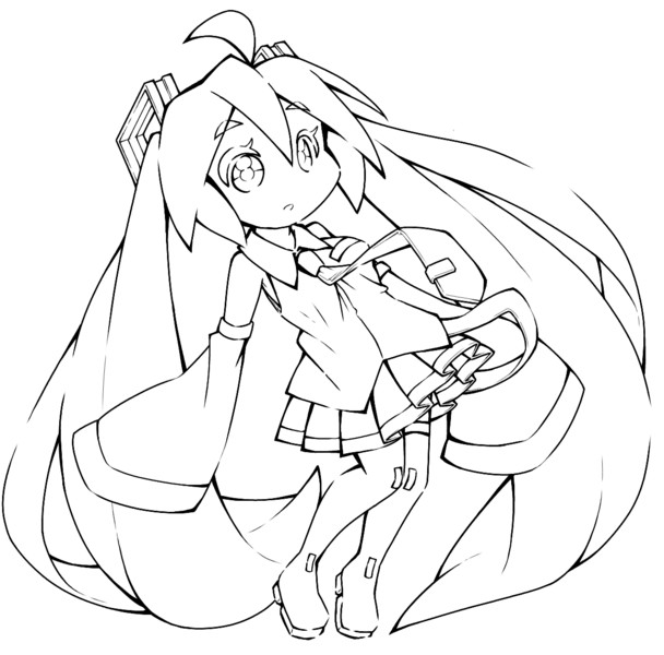 ミクさん線画 もえぎ ビードロ さんのイラスト ニコニコ静画 イラスト