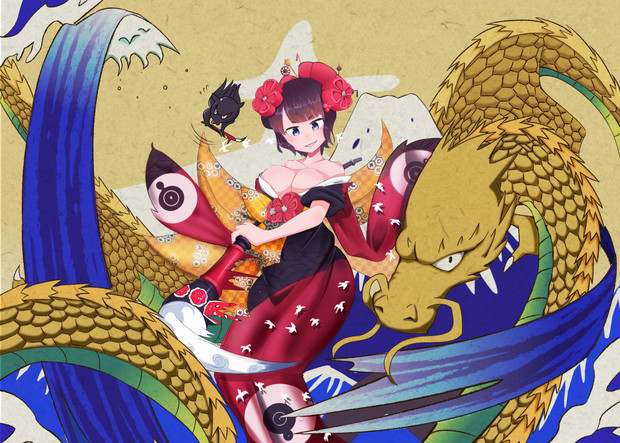 葛飾北斎 日高こんぶ さんのイラスト ニコニコ静画 イラスト