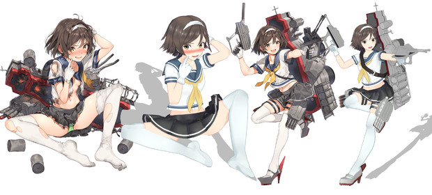 谷風丁改 Mmd艦これ改造モデル 比較 金子cham式 改変 木村天祐 さんのイラスト ニコニコ静画 イラスト