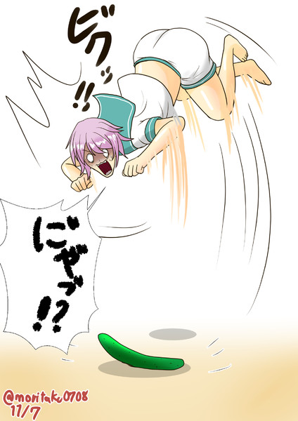 きゅうりに驚いて飛び上がる多摩 Morita さんのイラスト ニコニコ静画 イラスト