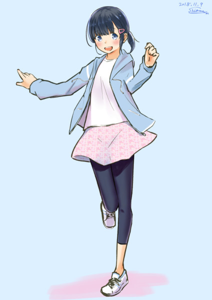花柄スカート 黒レギンス しおま さんのイラスト ニコニコ静画 イラスト