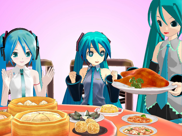 Mmd 中華料理を食べチャイナ しかきち さんのイラスト ニコニコ静画 イラスト