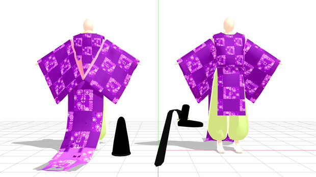 Mmd 着せ替え用 狩衣 配布 Ver2 1に更新 ぎょぎょ さんのイラスト ニコニコ静画 イラスト
