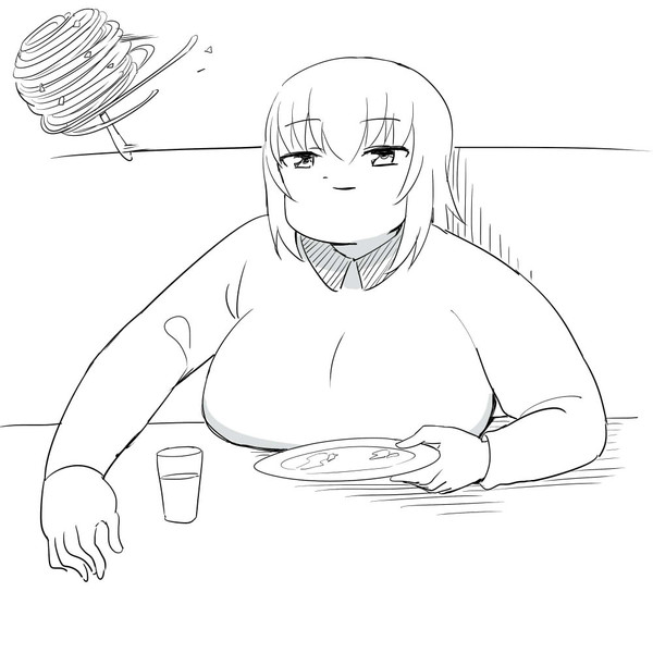 スパゲッティをクルクル全部巻いたら食いづらかったので捨てるエリカ ケム さんのイラスト ニコニコ静画 イラスト