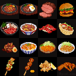 ドット絵 肉尽くし Zima さんのイラスト ニコニコ静画 イラスト