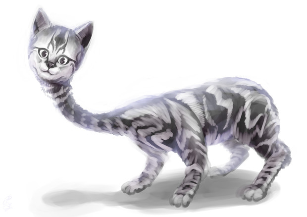 しっぽと体の順番を間違えた猫 電球食人びゃッこパス さんのイラスト ニコニコ静画 イラスト