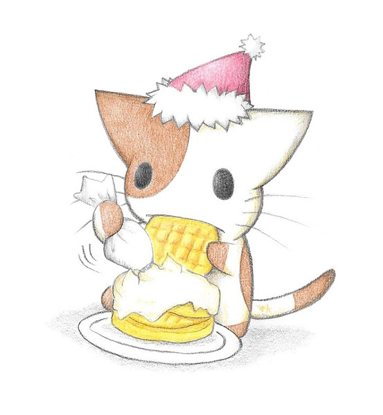 メロンパンケーキを作るにゃんこ わにねこwithくまこ さんのイラスト ニコニコ静画 イラスト