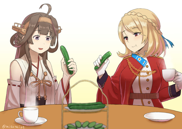 金剛とティータイムするプリンス オブ ウェールズ みすみ さんのイラスト ニコニコ静画 イラスト