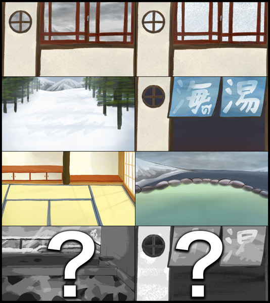 オリフレストーリーs 雪原エリアと温泉旅館 動画背景 ニコニコ静画 イラスト