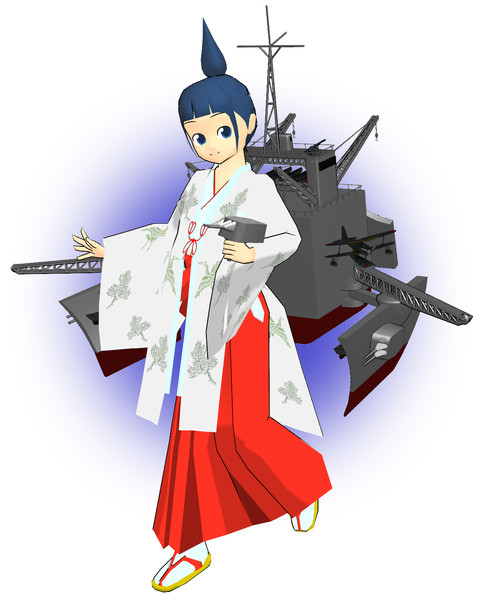 日進（想像図）のコスプレをする烏丸ミユ