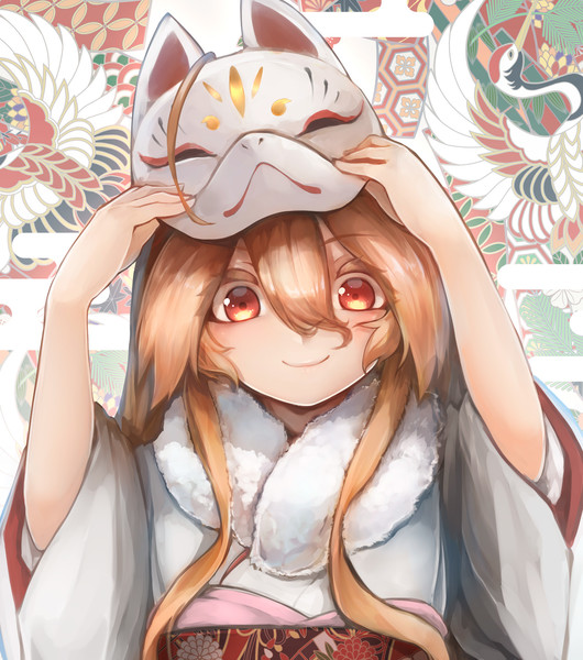 狐面で和装な澪ちゃん はちゃち Live2dデザイナー さんのイラスト ニコニコ静画 イラスト