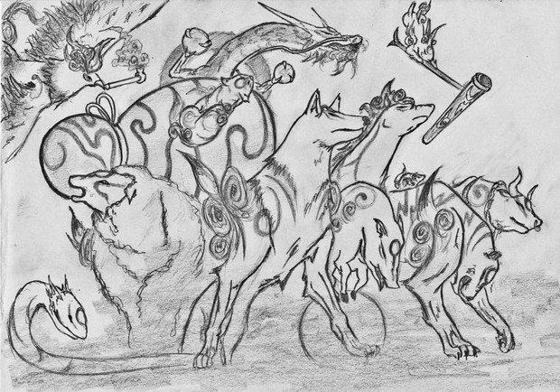鉛筆で大神 コウ 稲荷あきら さんのイラスト ニコニコ静画 イラスト