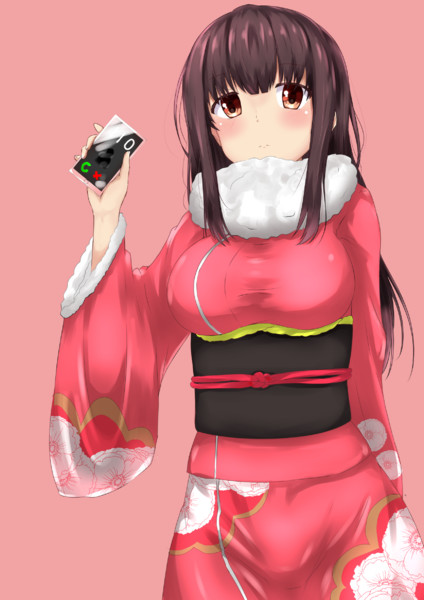 晴れ着姿でじーっと見てくる女の子が無言で通報しようとしてる ソウガ さんのイラスト ニコニコ静画 イラスト