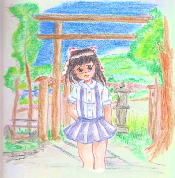 ウヨ子ちゃん 田舎の神社で のすじい さんのイラスト ニコニコ静画 イラスト