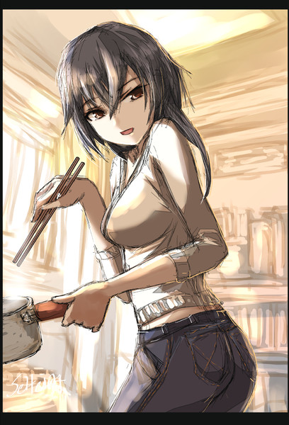 熱を出して寝込んでいると玉子入りのお粥を作りに来てくれる系女子 Seitei さんのイラスト ニコニコ静画 イラスト
