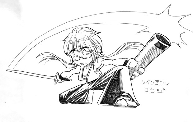 抜刀の坂崎幸之助 推しがツインテールでも違和感なくかっこよく描く ぷりんせすはなげ さんのイラスト ニコニコ静画 イラスト