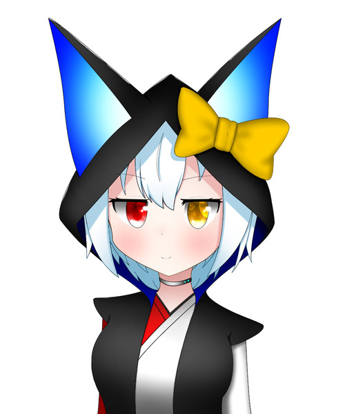 オッドアイで和服で白髪でケモミミでパーカーで髪短めで背は160 な子２ るー さんのイラスト ニコニコ静画 イラスト