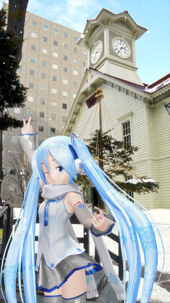 ミクさんと 札幌市時計塔 北海道 そうせき さんのイラスト ニコニコ静画 イラスト