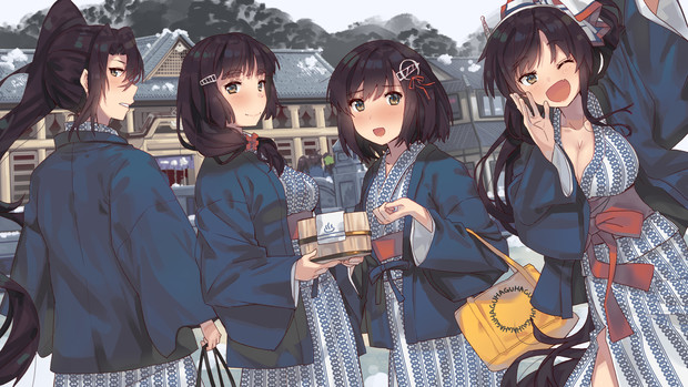 妙高型四姉妹と外湯めぐり となりける さんのイラスト ニコニコ静画 イラスト