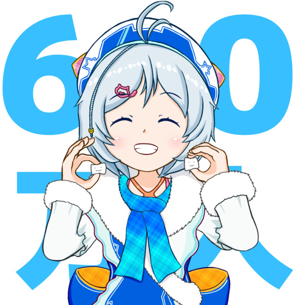 電脳少女シロチャンネル登録者数60万人達成記念 Y むるか S さんのイラスト ニコニコ静画 イラスト