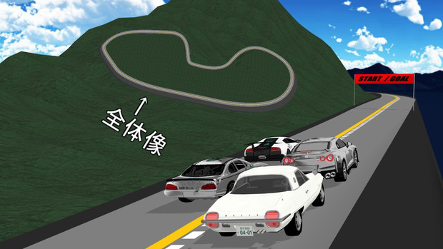 【MMDステージ配布】簡易的な山のレース場