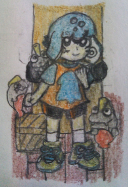 インクリングとシャケ ヨモハマチ 絵の練習 さんのイラスト ニコニコ静画 イラスト