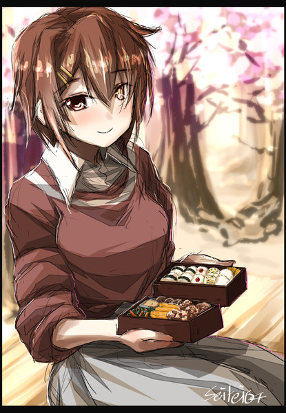 花見にはいつもお弁当作ってきてくれる古鷹ちゃん Seitei さんのイラスト ニコニコ静画 イラスト