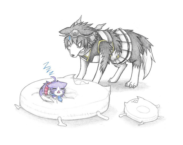 酒匂猫に寝る場所を取られた長門犬 パスワード さんのイラスト ニコニコ静画 イラスト