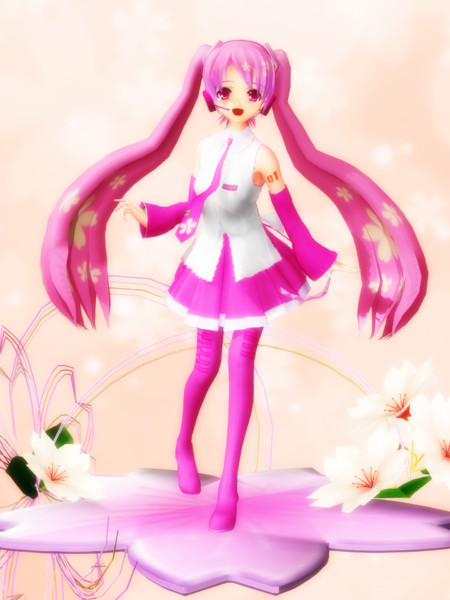 某 桜ミク フィギュア 描き下ろしイラストver 風ポーズのらぶさん Km Kzs L さんのイラスト ニコニコ静画 イラスト