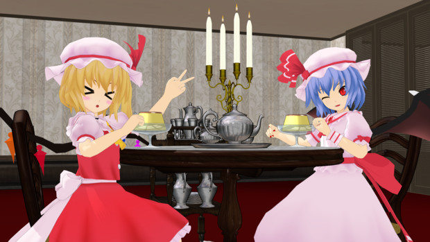 レミィとフランの姉妹プリン Fullhd壁紙 Remilia さんのイラスト ニコニコ静画 イラスト