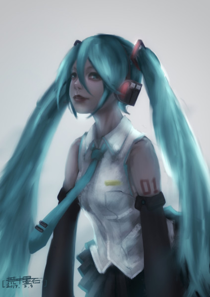 薄ら笑いミクさん 荒ヰ墨石 さんのイラスト ニコニコ静画 イラスト