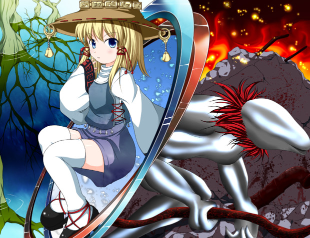 諏訪子様とミシャグジ様と洩矢の鉄の輪 ニコニコ静画 イラスト