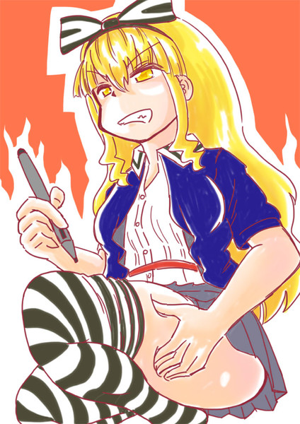 思うように描けないと 柔らかい物 ふともも を触る癖があるアリスお姉さま お紅茶が丘 さんのイラスト ニコニコ静画 イラスト