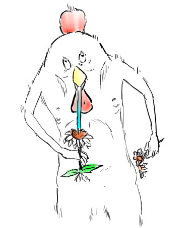 お花の蜜をちゅうちゅう吸うとり