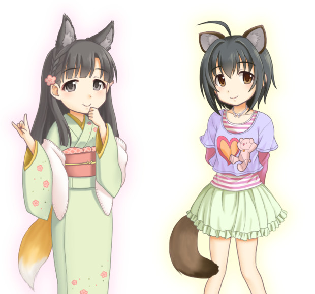 こひなたぬきと稲荷紗枝はん Debris さんのイラスト ニコニコ静画 イラスト