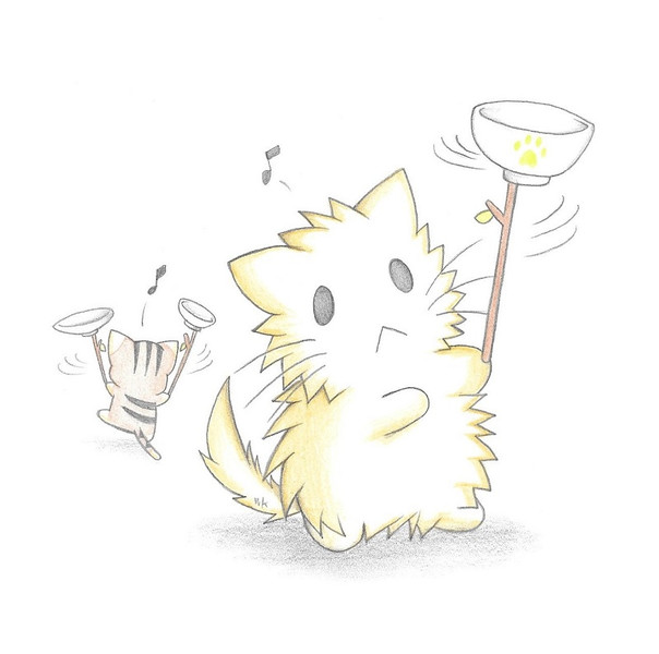 皿回しするにゃんこ わにねこwithくまこ さんのイラスト ニコニコ静画 イラスト