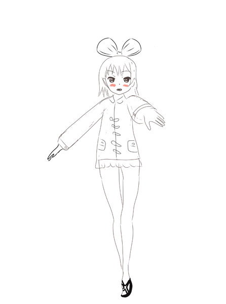 バチャ子 バーチャル子 爆誕ゼロハリoriginalキャラクター 刺繍卿 刺繍糸のハリー 白笛 さんのイラスト ニコニコ静画 イラスト