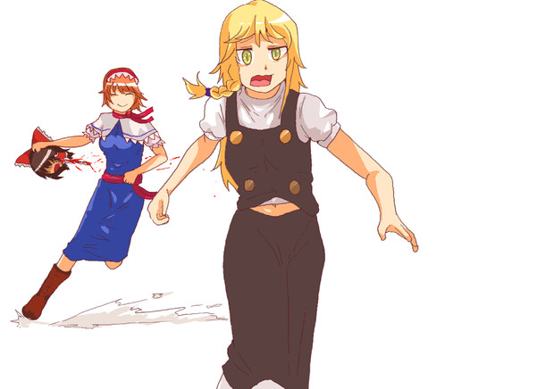 追いかけっこする三人 ニコニコ静画 イラスト