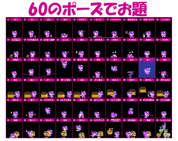 60のポーズでお題 ニコニコ静画 イラスト