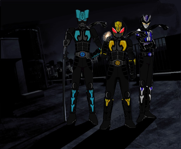 仮面ライダーシノビ完結記念 三忍ライダー モタボチ さんのイラスト ニコニコ静画 イラスト