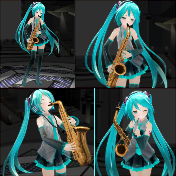 サックス演奏 あぴミクさん T Akaishi さんのイラスト ニコニコ静画 イラスト