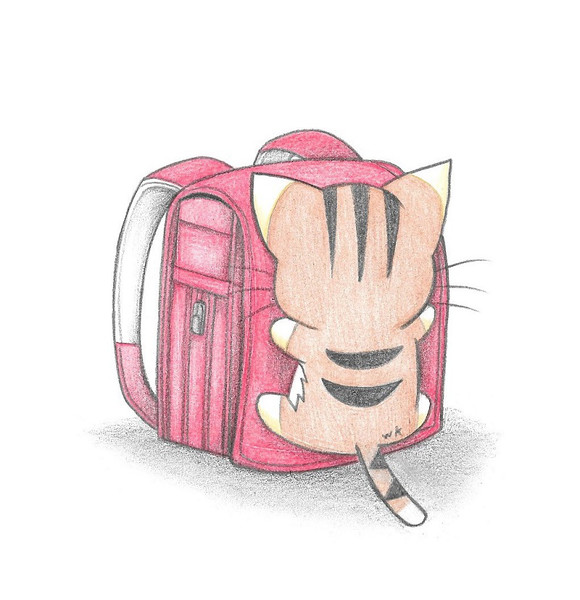 ランドセルにひっつくひっつき虫にゃんこ わにねこwithくまこ さんのイラスト ニコニコ静画 イラスト