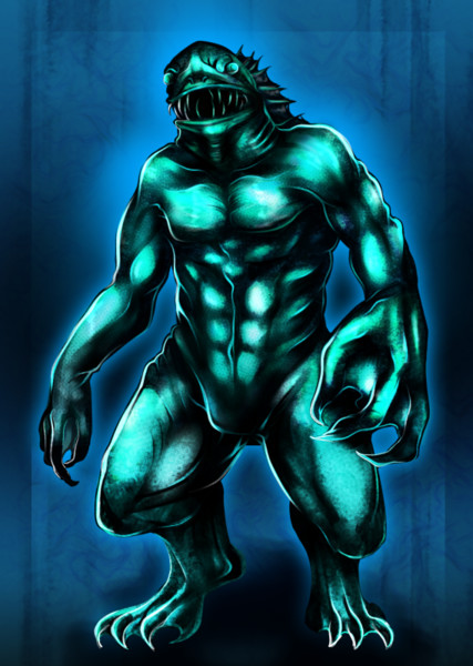 深きもの【立ち絵差分有】 / ぱんだ＝ひろ さんのイラスト ニコニコ静画 (イラスト)