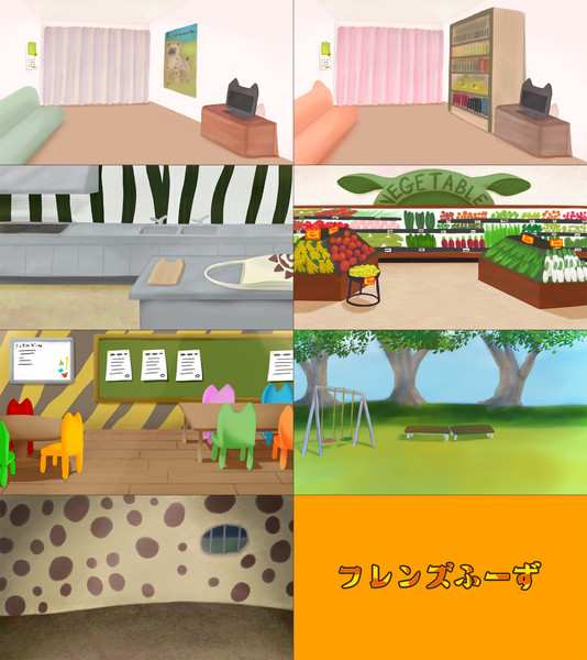 動画背景まとめ フレンズふーず 1話 2話 マクロリンコス さんのイラスト ニコニコ静画 イラスト