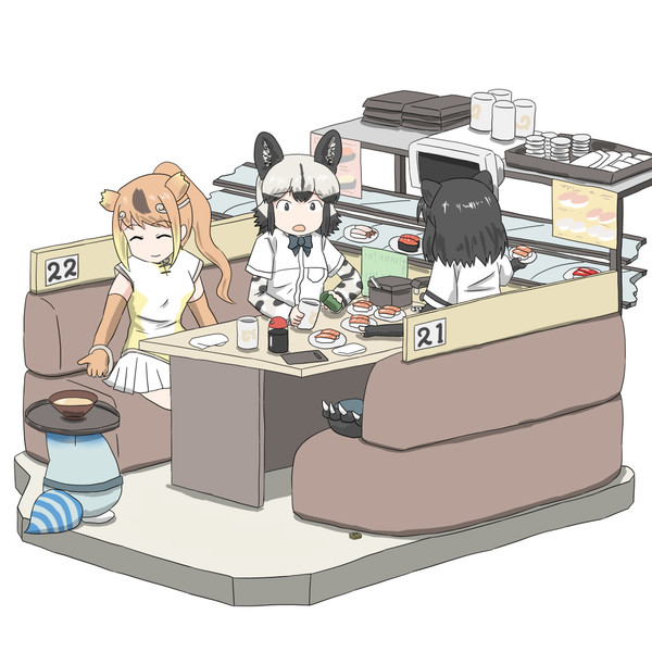 回転寿司に来たハンタートリオ 向山 さんのイラスト ニコニコ静画 イラスト