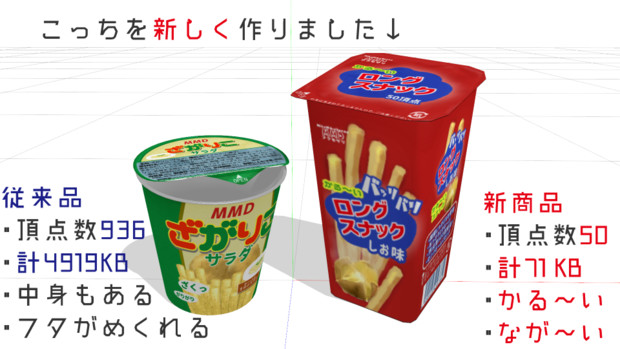 Mmd Omf9 ロングスナック スナック菓子 アクセサリ配布あり ねんしょーp さんのイラスト ニコニコ静画 イラスト